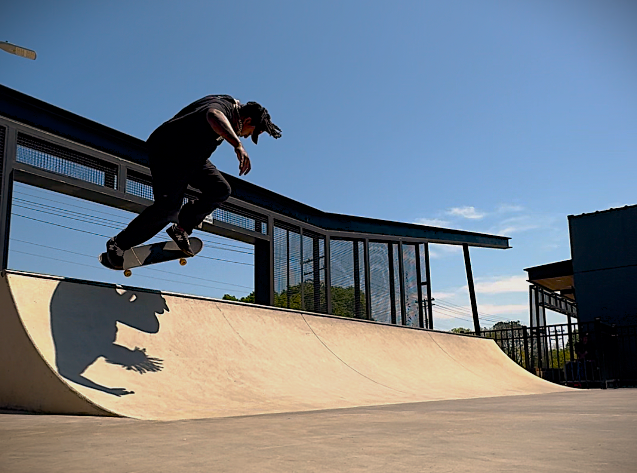 Nik blasting a quarterpipe air